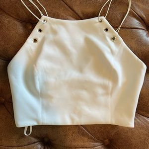 White bebe halter top SZ M